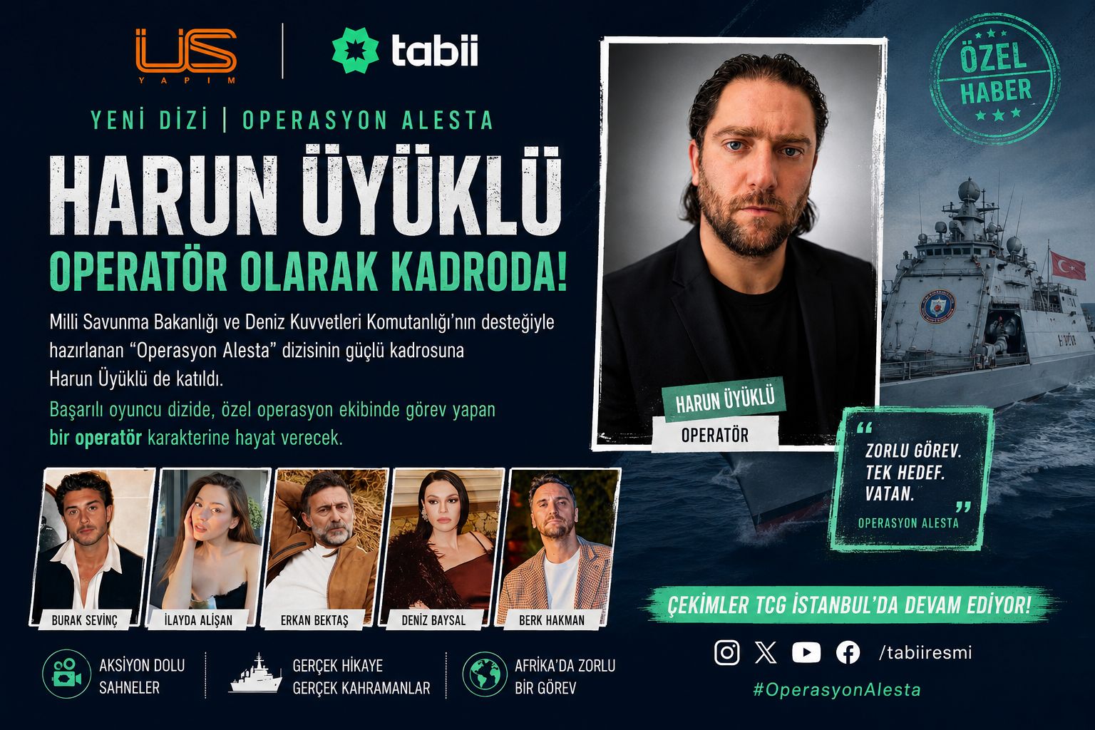 Harun Üyüklü, “Operasyon Alesta” Dizisinin Kadrosunda!